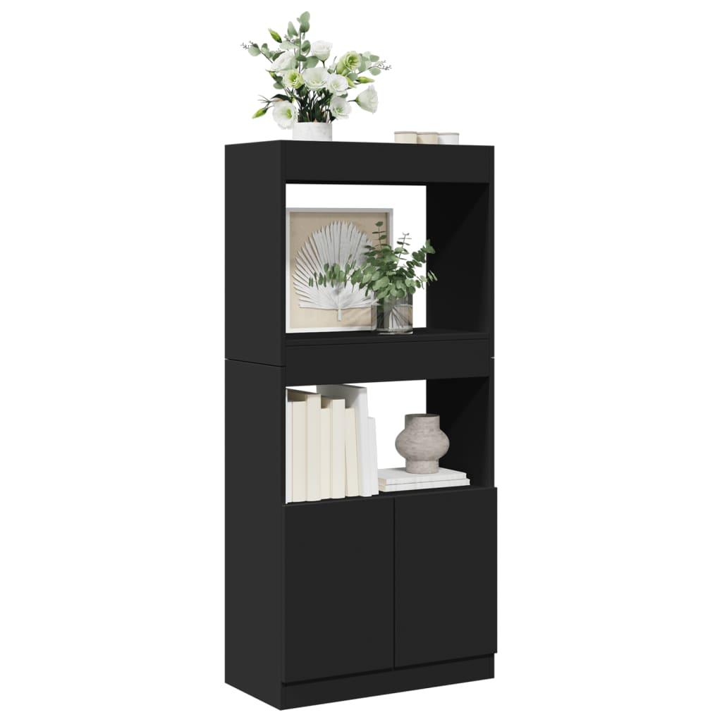 Skab 63x33x140 Konstrueret Træ Sort