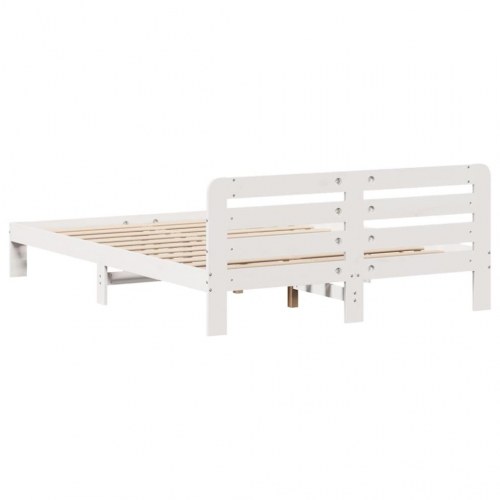 Sengeramme uden madras 120x200 cm massivt fyrretræ hvid