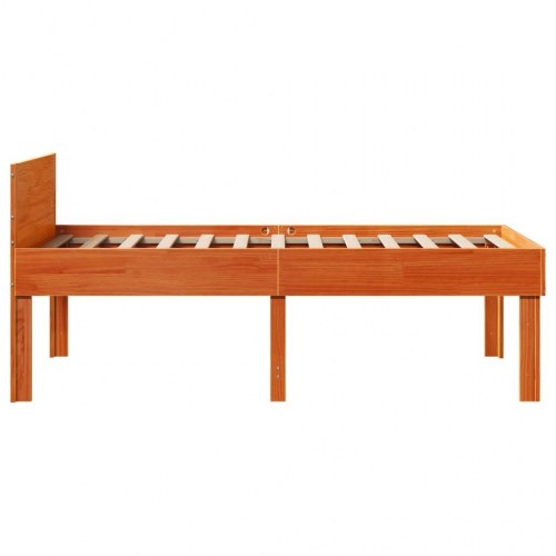 Sengeramme uden madras 75x190 cm massivt fyrretræ gyldenbrun