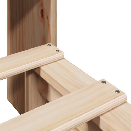 Seng med reol uden madras 90x190 cm massivt træ