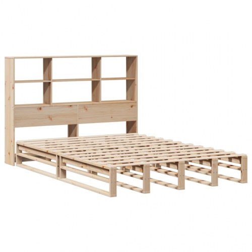 Seng med reol uden madras 120x190 cm massivt træ