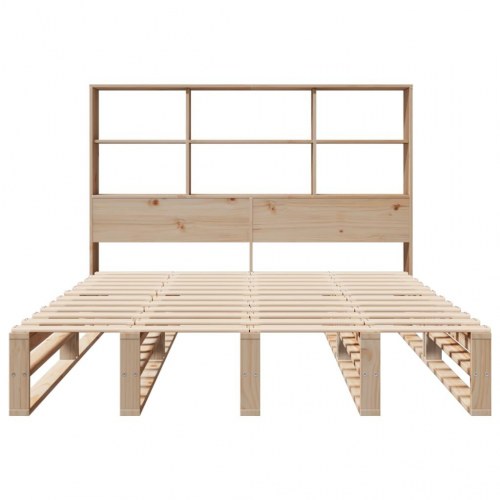 Seng med reol uden madras 120x190 cm massivt træ