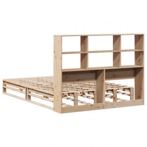 Seng med reol uden madras 120x190 cm massivt træ