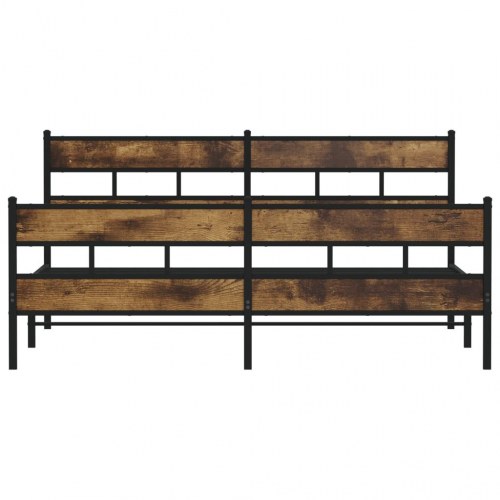 Sengeramme 193 x 203 cm i metal - røget egetræsfarve