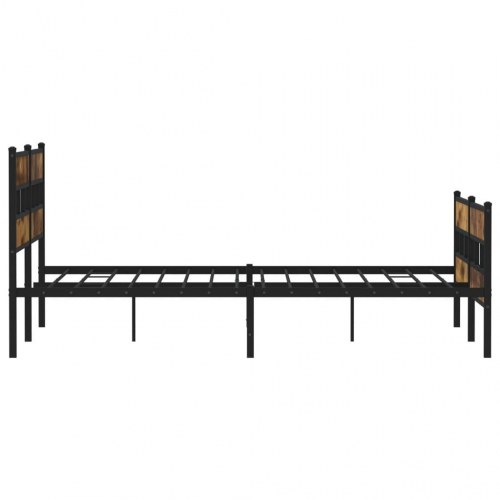 Sengeramme 193 x 203 cm i metal - røget egetræsfarve