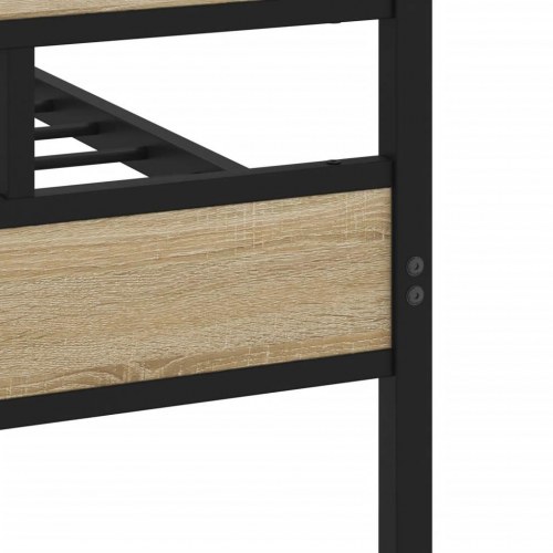 Sengeramme 90 x 190 cm i metal - sort/sonoma-eg