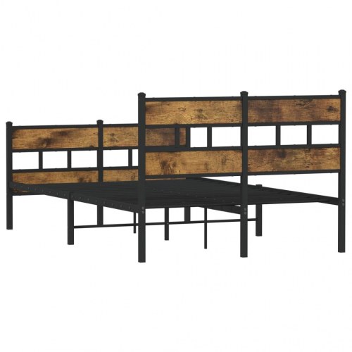 Sengeramme uden madras 120 x 200 cm - sort/røget egetræsfarve
