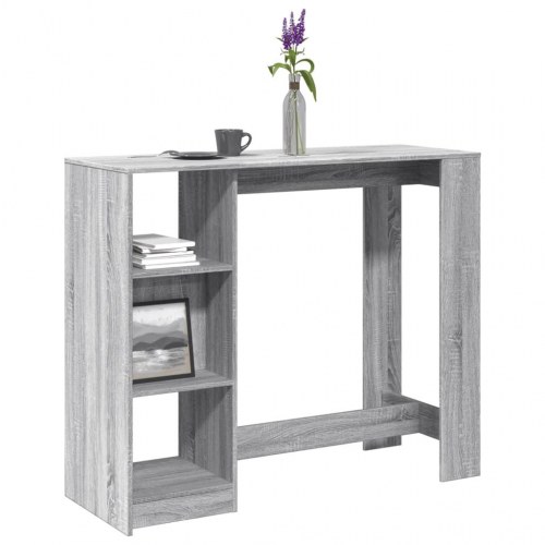 Barbord med opbevaringsrum 124 x 46 x 103,5 cm - grå sonoma-eg