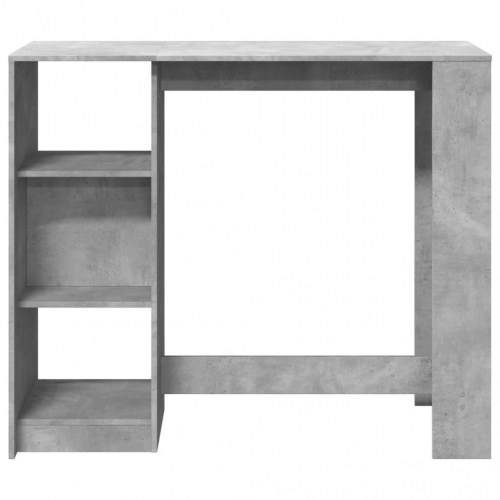 Barbord med hylde - betongrå, 124 x 46 x 103,5 cm