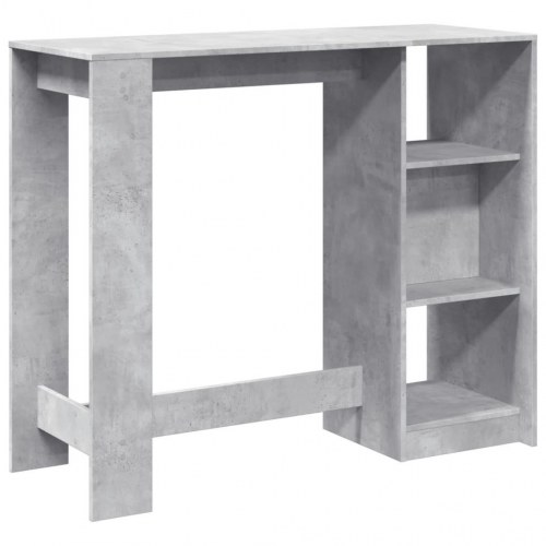 Barbord med hylde - betongrå, 124 x 46 x 103,5 cm