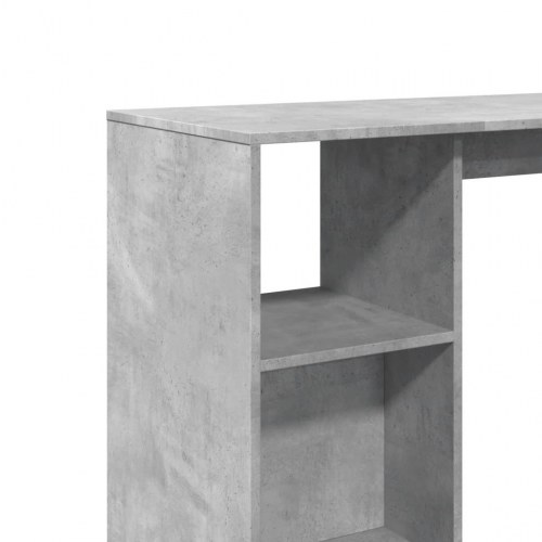 Barbord med hylde - betongrå, 124 x 46 x 103,5 cm