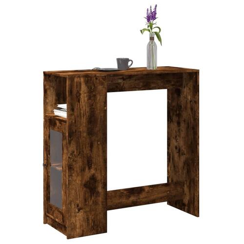 Barbord med stativer 101x40x103,5 cm konstrueret træ røget eg