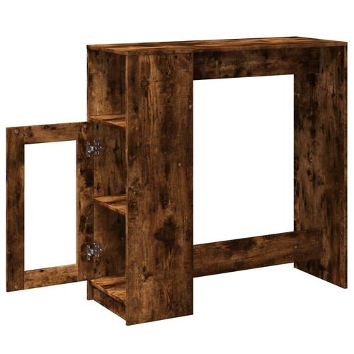 Barbord med stativer 101x40x103,5 cm konstrueret træ røget eg
