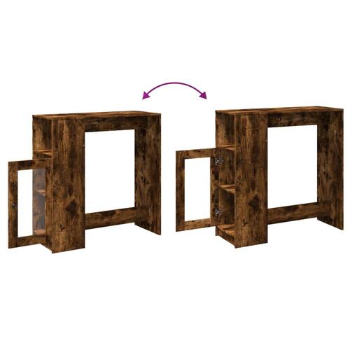 Barbord med stativer 101x40x103,5 cm konstrueret træ røget eg