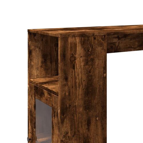 Barbord med stativer 101x40x103,5 cm konstrueret træ røget eg