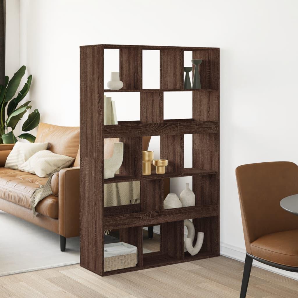 Rumdeler 100x33x156,5 cm konstrueret træ brun egetræsfarve