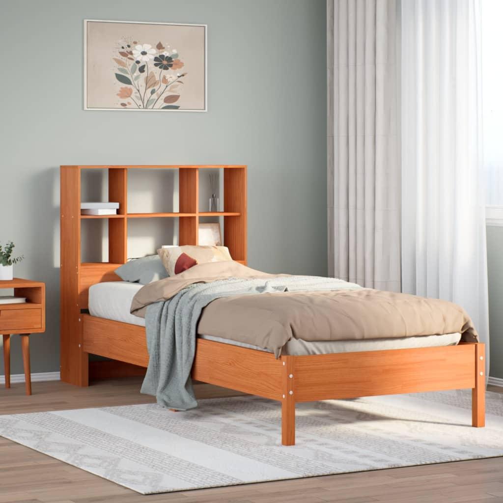 Seng Med Reol Uden Madras 200X200Cm Massivt Fyrretræ - Gyldenbrun / 75 x 190 cm