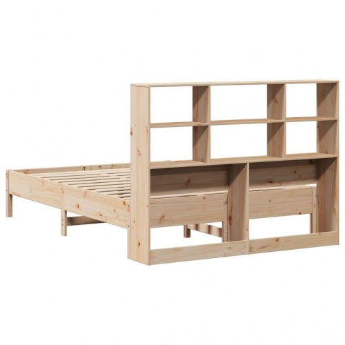 Seng med reol uden madras 140x190 cm massivt fyrretræ