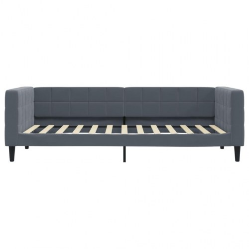 Daybed 100 x 200 cm i velour - mørkegrå sengeramme/sovesofa