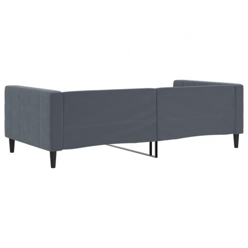 Daybed 100 x 200 cm i velour - mørkegrå sengeramme/sovesofa