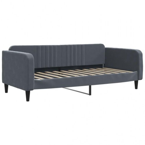 Daybed 100×200 cm i velour - mørkegrå sovesofa
