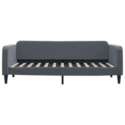 Daybed 100×200 cm i velour - mørkegrå sovesofa