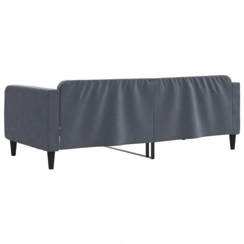 Daybed 100×200 cm i velour - mørkegrå sovesofa