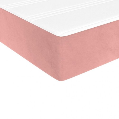 Springmadras med pocketfjedre - medium 100×220×20 cm, fløjl lyserød