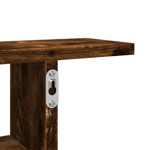 Væghylder 2 stk. 38×12×38 cm i konstrueret træ - røget egetræ