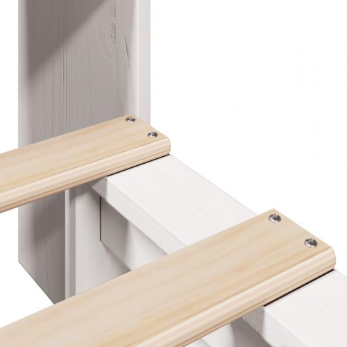 Seng med reol uden madras 90x190 cm massivt træ hvid