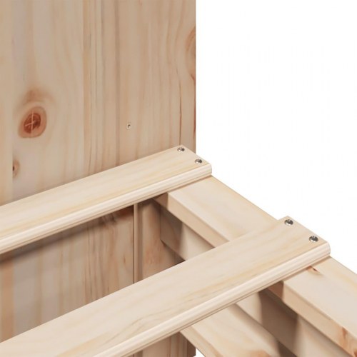 Seng med reol uden madras 120x200 cm massivt træ