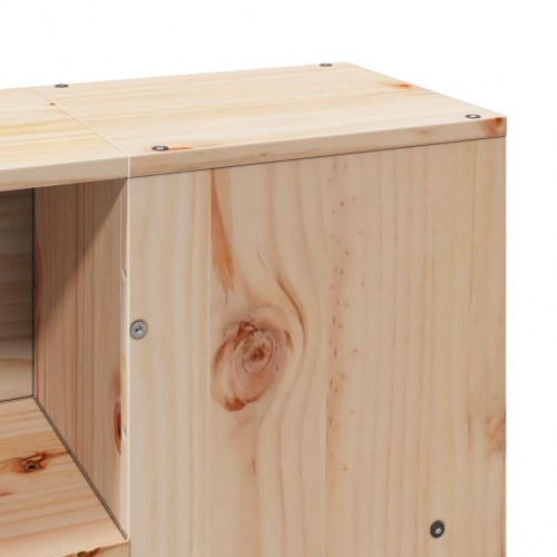 Seng med reol uden madras 120x200 cm massivt træ