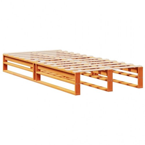 Seng med reolgavl uden madras 100 x 200 cm - gyldenbrun