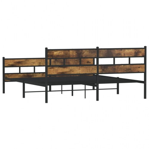 Sengeramme 200 x 200 cm i metal - røget egetræsfarve