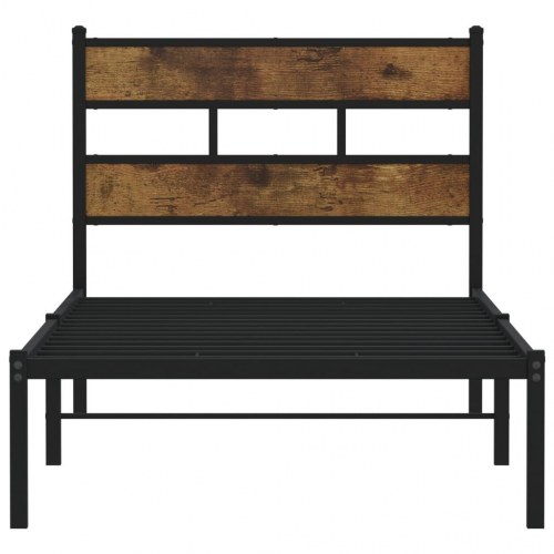 Sengeramme uden madras 107 x 203 cm - sort/røget egetræsfarve