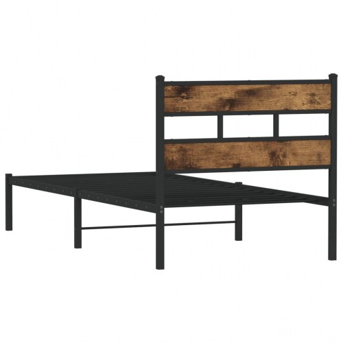 Sengeramme uden madras 107 x 203 cm - sort/røget egetræsfarve