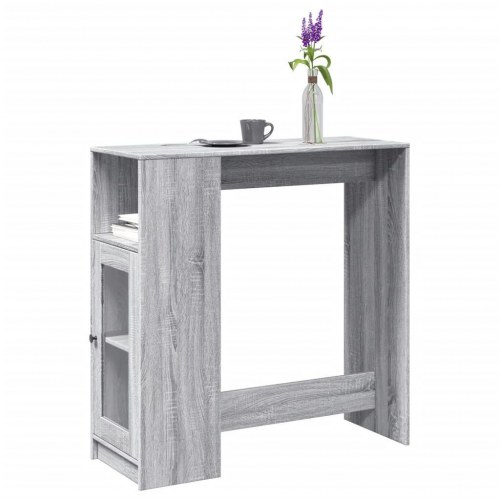 Barbord med opbevaring 101 x 40 x 103,5 cm - grå sonoma-eg