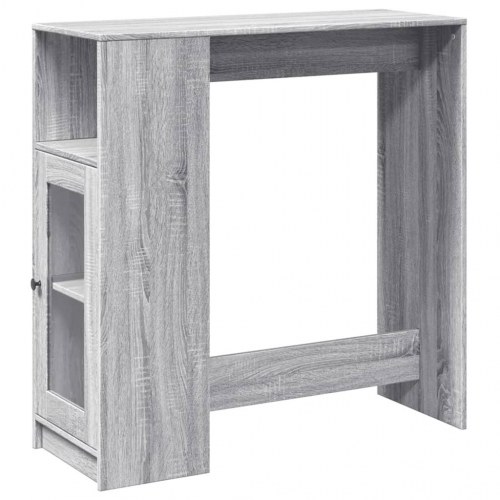 Barbord med opbevaring 101 x 40 x 103,5 cm - grå sonoma-eg