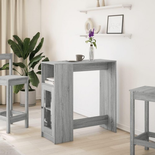 Barbord med opbevaring 101 x 40 x 103,5 cm - grå sonoma-eg