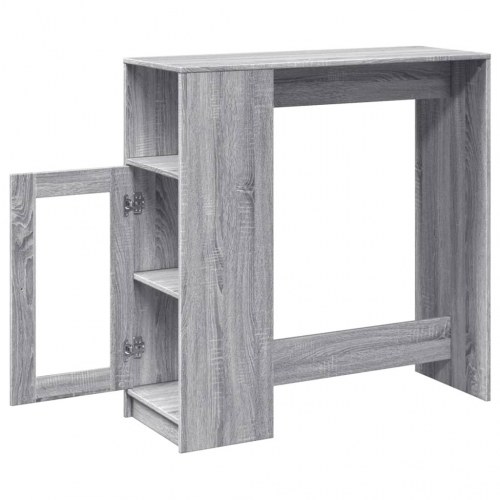 Barbord med opbevaring 101 x 40 x 103,5 cm - grå sonoma-eg