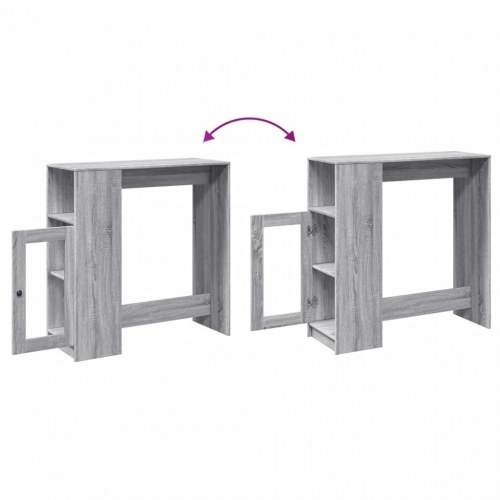 Barbord med opbevaring 101 x 40 x 103,5 cm - grå sonoma-eg
