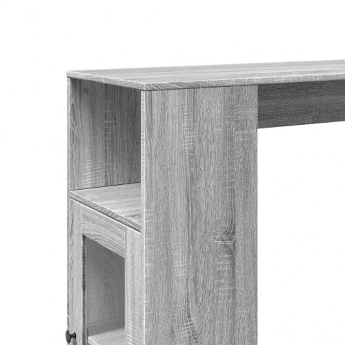 Barbord med opbevaring 101 x 40 x 103,5 cm - grå sonoma-eg