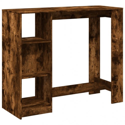 Barbord med hylde 124 x 46 x 103,5 cm - røget egetræ
