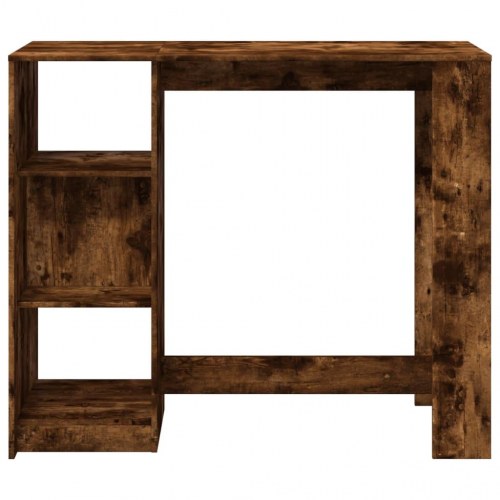 Barbord med hylde 124 x 46 x 103,5 cm - røget egetræ