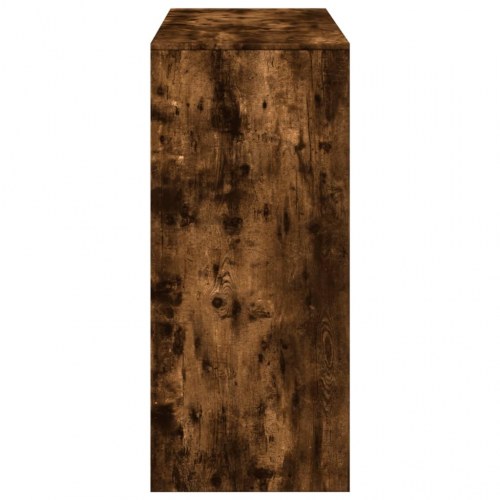 Barbord med hylde 124 x 46 x 103,5 cm - røget egetræ