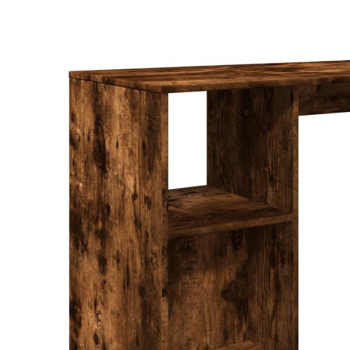 Barbord med hylde 124 x 46 x 103,5 cm - røget egetræ