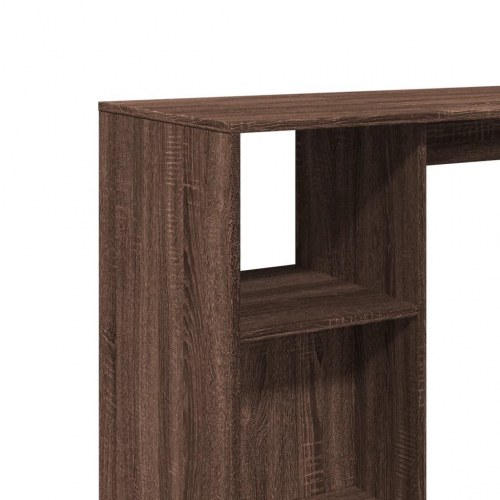 Barbord med hylde 124 x 46 x 103,5 cm - brun egetræ