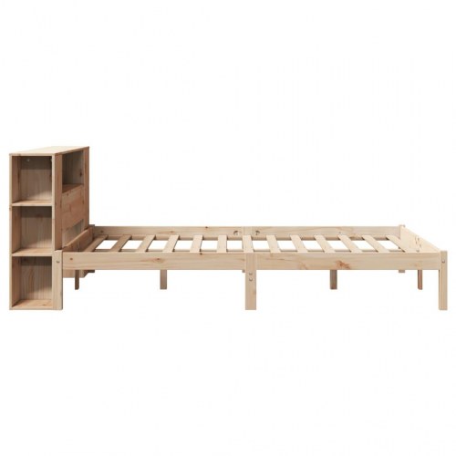Seng med reol uden madras 120x190 cm massivt fyrretræ