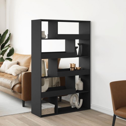 Rumdeler med 10 hylder - sort, 100 x 33 x 156,5 cm