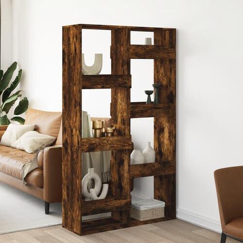 Rumdeler 100x33x175 cm konstrueret træ røget egetræsfarve